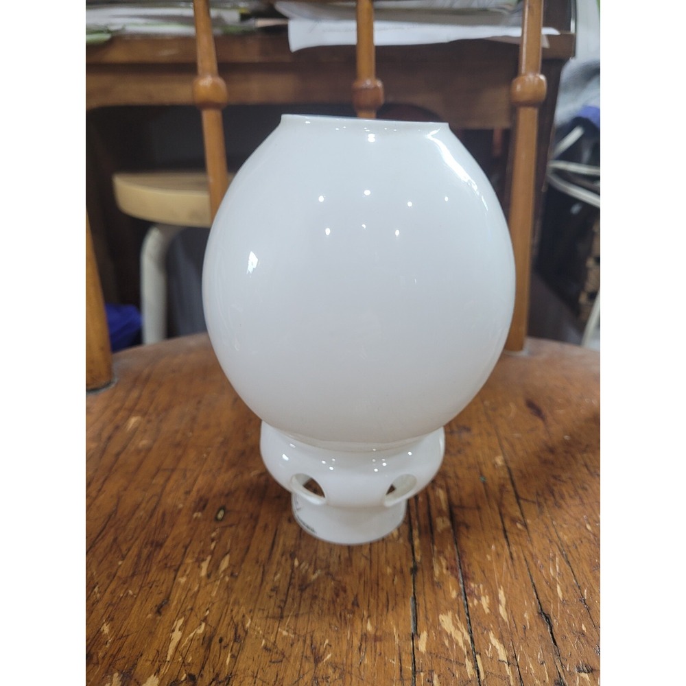 Oil Lamp Globe Shade Thin White Glass 6 1/8 Tall Bohmeia the Letter C